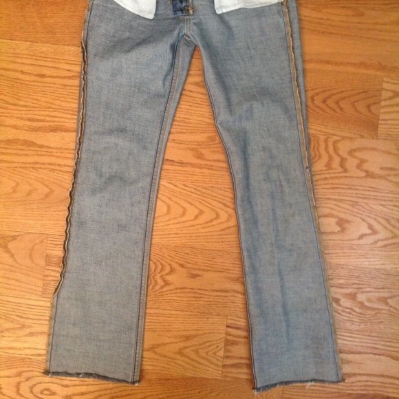 VTG Y2K EARL MID RISE JEANS BLUE COTTON DENIM WOMENS 25 28"x28.5" CROPPED USA - Picture 13 of 14